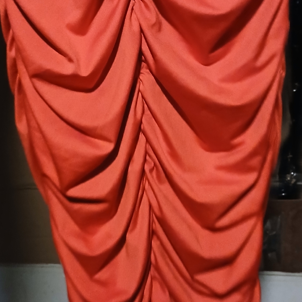 Orange Sleeveless Bodycon Cocktail Mini Dress